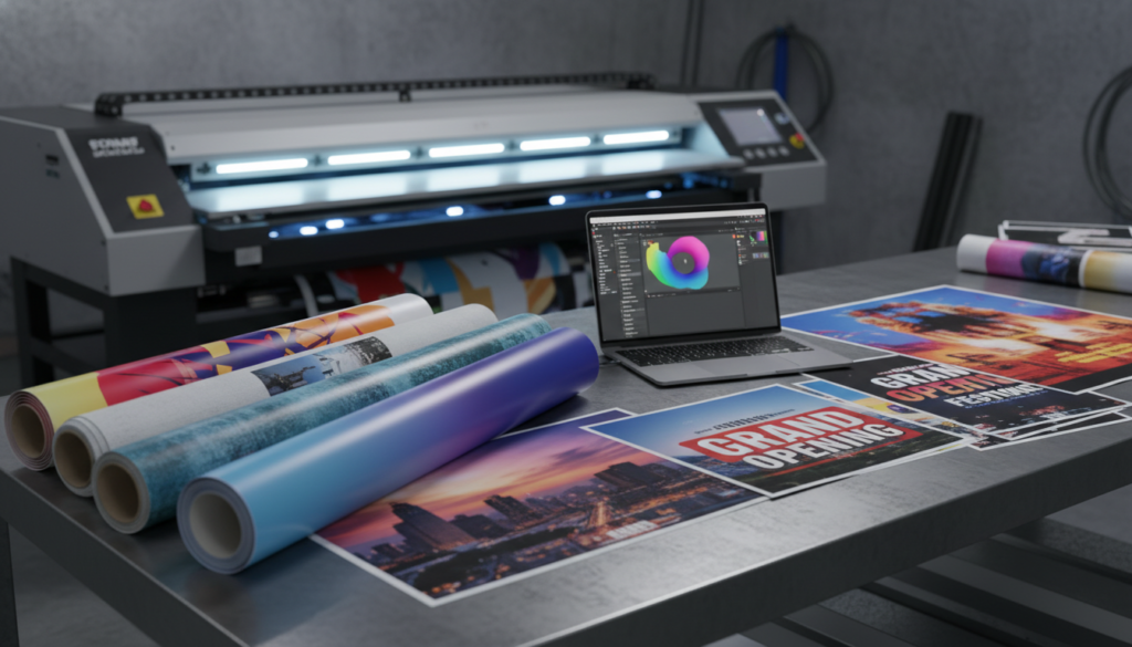 Common materials used in large-format printing