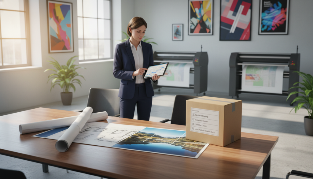 Delivery options for large-format printing orders