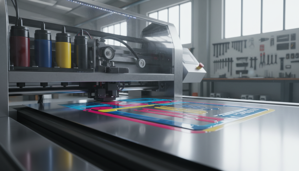 UV printing process on metal
