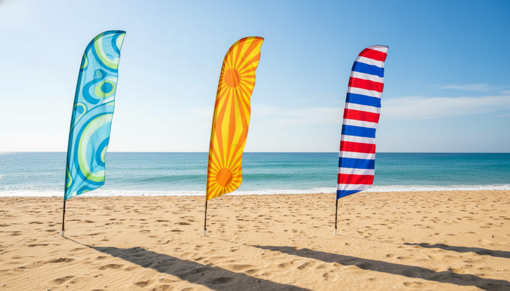 Beach flag types comparison