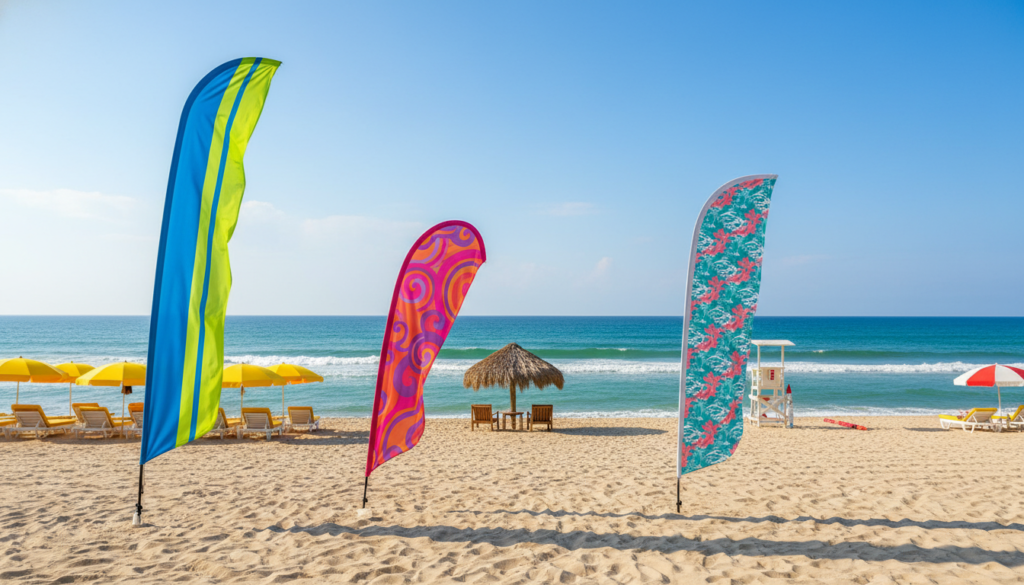 Beach flag types comparison