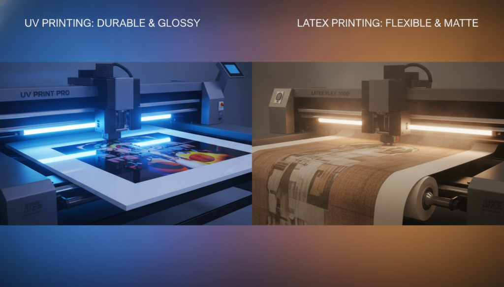 comparison UV vs latex printing