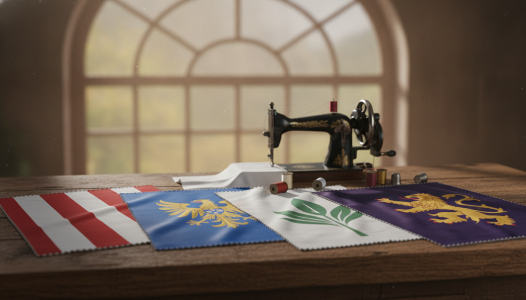 Different fabrics used in flag printing