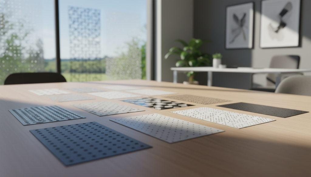 Perforated window film materials and types