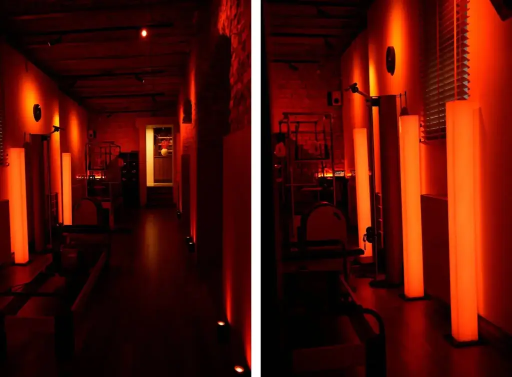 Pilates studijas gaismas noformējums