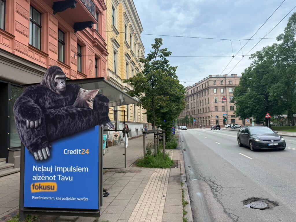 Nestandarta pieturvietu reklāmas noformējums