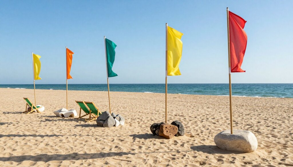 Eco-friendly beach flag base options Eco-friendly beach flag base options