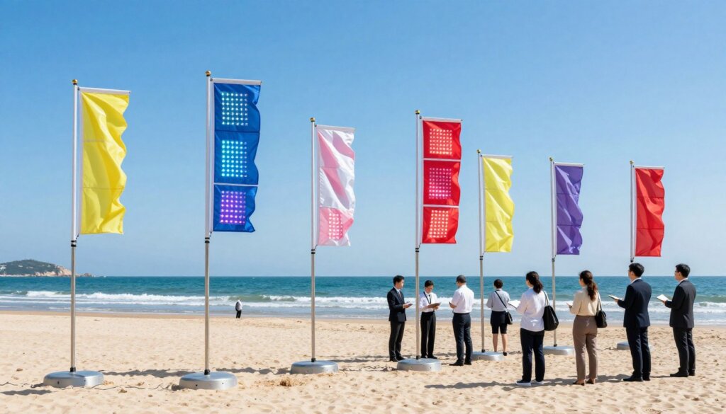 LED beach flags technology