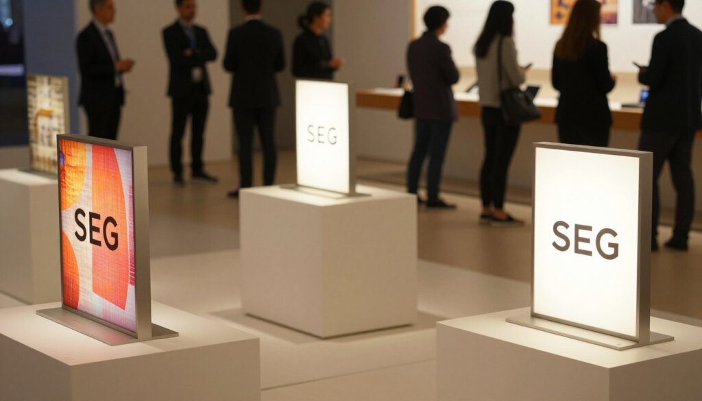 SEG textile lightbox stands